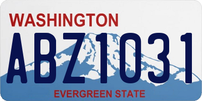 WA license plate ABZ1031
