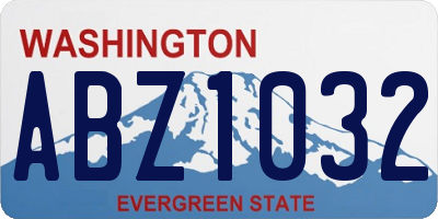 WA license plate ABZ1032