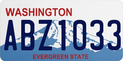 WA license plate ABZ1033