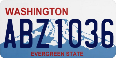 WA license plate ABZ1036