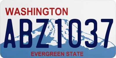 WA license plate ABZ1037