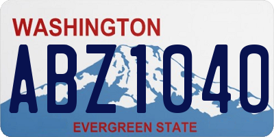 WA license plate ABZ1040
