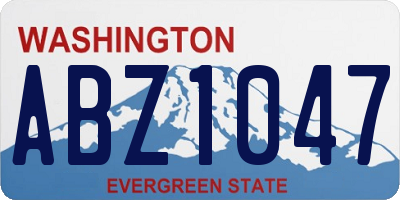 WA license plate ABZ1047