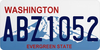 WA license plate ABZ1052
