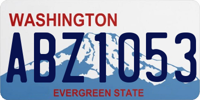 WA license plate ABZ1053