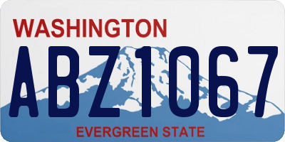 WA license plate ABZ1067