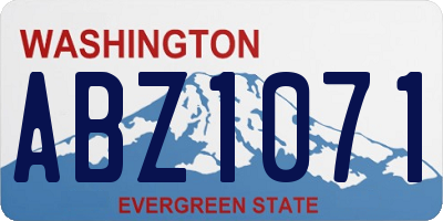 WA license plate ABZ1071