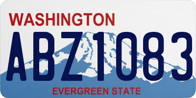 WA license plate ABZ1083