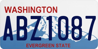 WA license plate ABZ1087