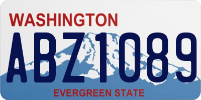 WA license plate ABZ1089