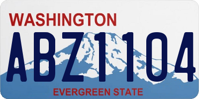 WA license plate ABZ1104