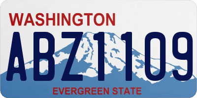 WA license plate ABZ1109
