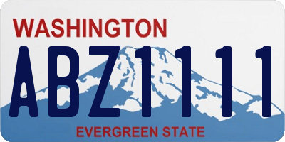 WA license plate ABZ1111