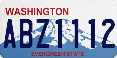 WA license plate ABZ1112