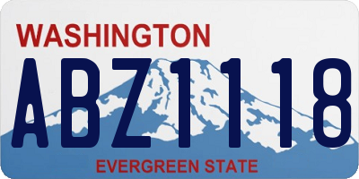 WA license plate ABZ1118