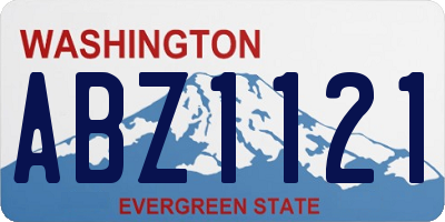 WA license plate ABZ1121
