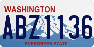 WA license plate ABZ1136