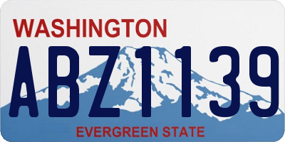 WA license plate ABZ1139