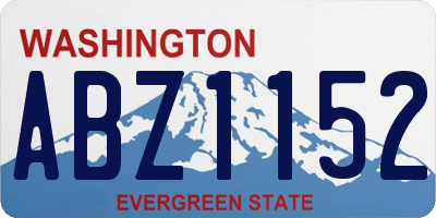 WA license plate ABZ1152
