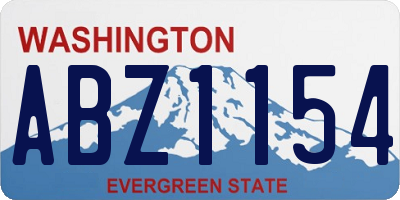 WA license plate ABZ1154