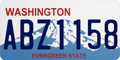 WA license plate ABZ1158