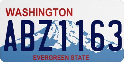 WA license plate ABZ1163