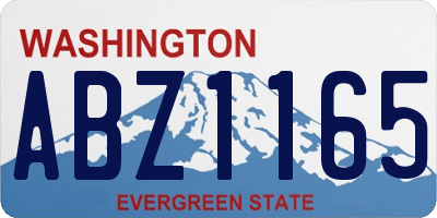 WA license plate ABZ1165