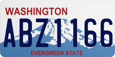 WA license plate ABZ1166