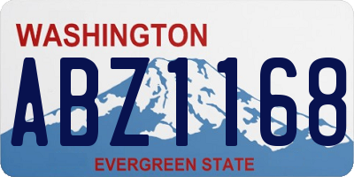 WA license plate ABZ1168