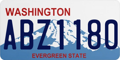 WA license plate ABZ1180