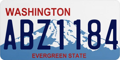 WA license plate ABZ1184