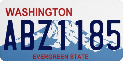 WA license plate ABZ1185
