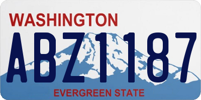 WA license plate ABZ1187