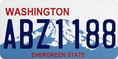 WA license plate ABZ1188