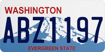 WA license plate ABZ1197