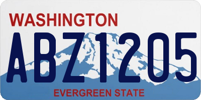 WA license plate ABZ1205