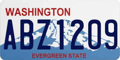 WA license plate ABZ1209
