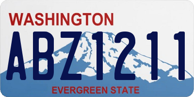WA license plate ABZ1211