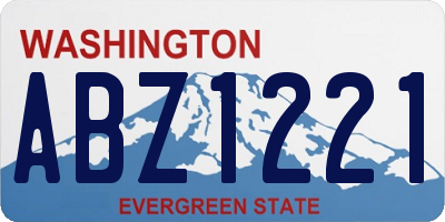 WA license plate ABZ1221