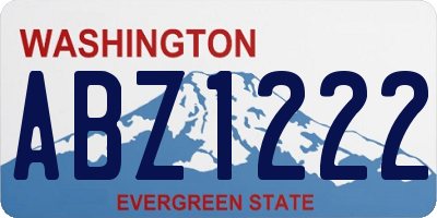 WA license plate ABZ1222