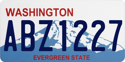 WA license plate ABZ1227