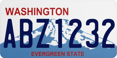 WA license plate ABZ1232