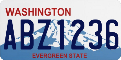 WA license plate ABZ1236