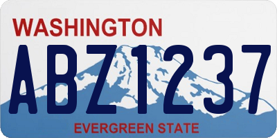 WA license plate ABZ1237