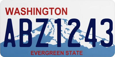 WA license plate ABZ1243