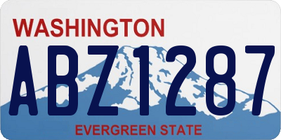 WA license plate ABZ1287
