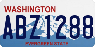 WA license plate ABZ1288