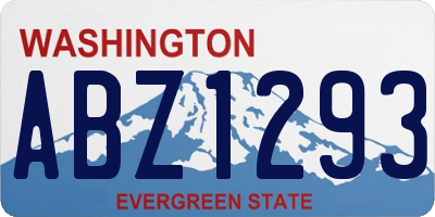 WA license plate ABZ1293