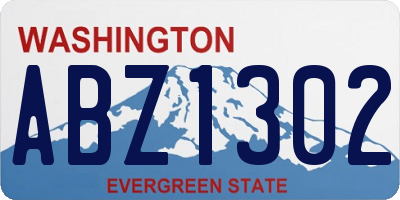 WA license plate ABZ1302