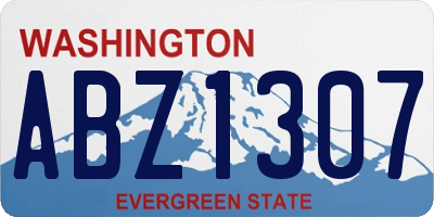 WA license plate ABZ1307